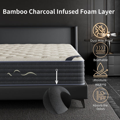 Matelas hybride double face luxueux SweDrea de 35,5 cm (14 po) – Fermeté moyenne/ferme avec les certifications CertiPUR-US, SGS et OEKO-TEX