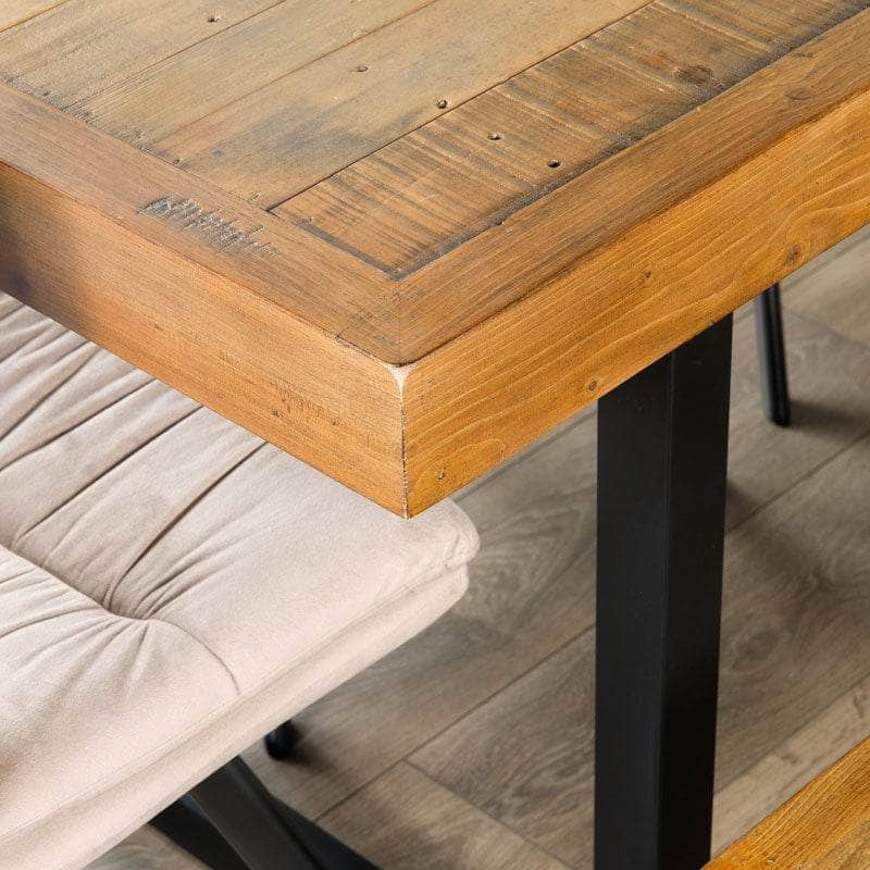 Lincoln Fixed Table Dining Set With Bench & 4 Taupe Aspen Chairs