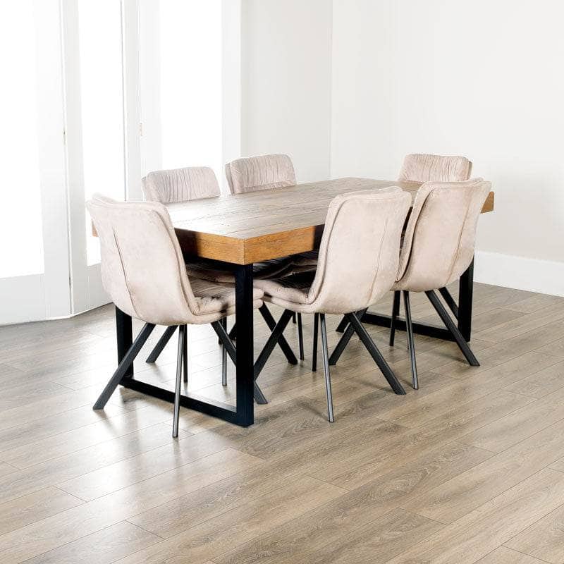 Lincoln Extendable Dining Table & 6 Taupe Aspen Chairs