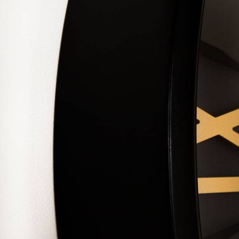 Tempered Glass Black & Gold Gears Wall Clock - 80cm