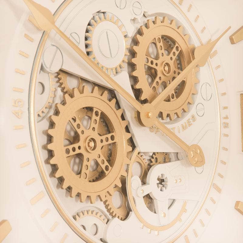 Tempered Glass Cream & Gold Wall Clock - 59cm