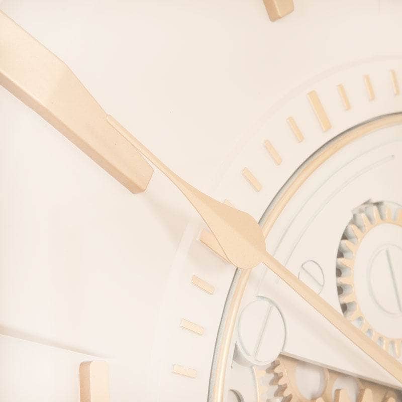 Tempered Glass Cream & Gold Wall Clock - 59cm