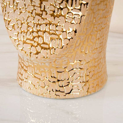 Textured Gold Ceramic Face Vase - 31cm