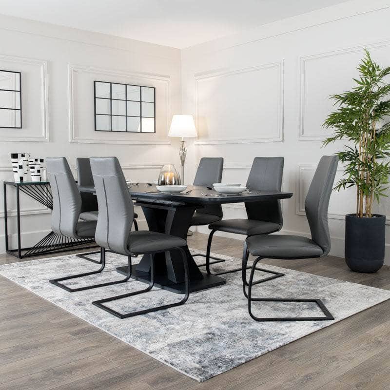 Picasso Table & 6 Grey Chairs
