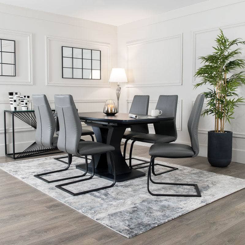 Picasso Table & 6 Grey Chairs