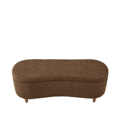 Banc de rangement incurvé à style bouclé Bailey d'INK IVY