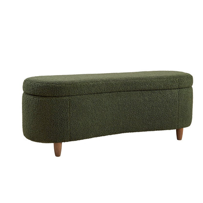 Banc de rangement incurvé à style bouclé Bailey d'INK IVY