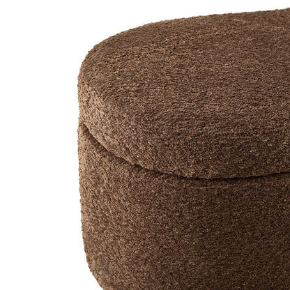 Banc de rangement incurvé à style bouclé Bailey d'INK IVY