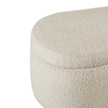 Banc de rangement incurvé à style bouclé Bailey d'INK IVY