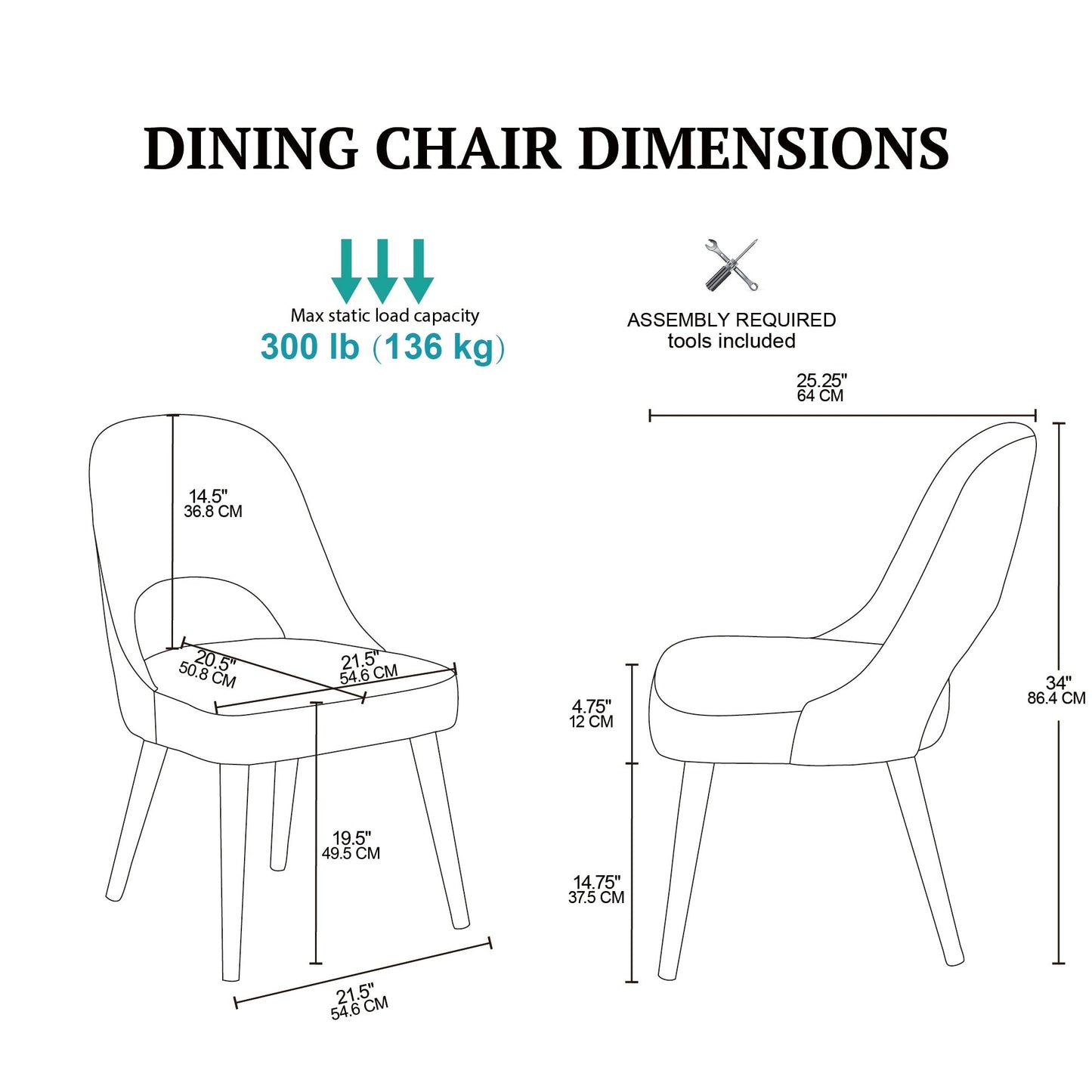 INK IVY Nola Chaises de salle à manger rembourrées avec dossier ajouré (lot de 2)