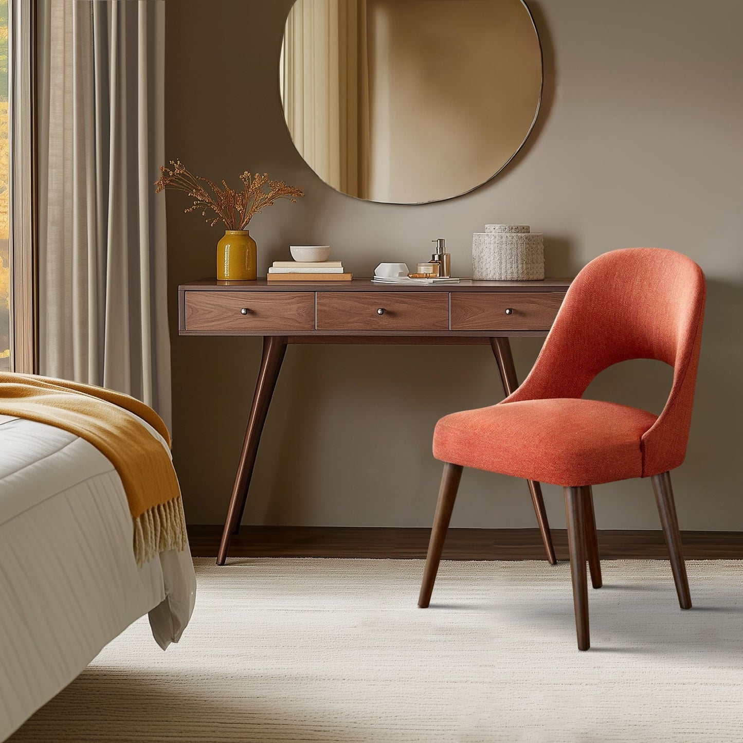 INK IVY Nola Chaises de salle à manger rembourrées avec dossier ajouré (lot de 2)