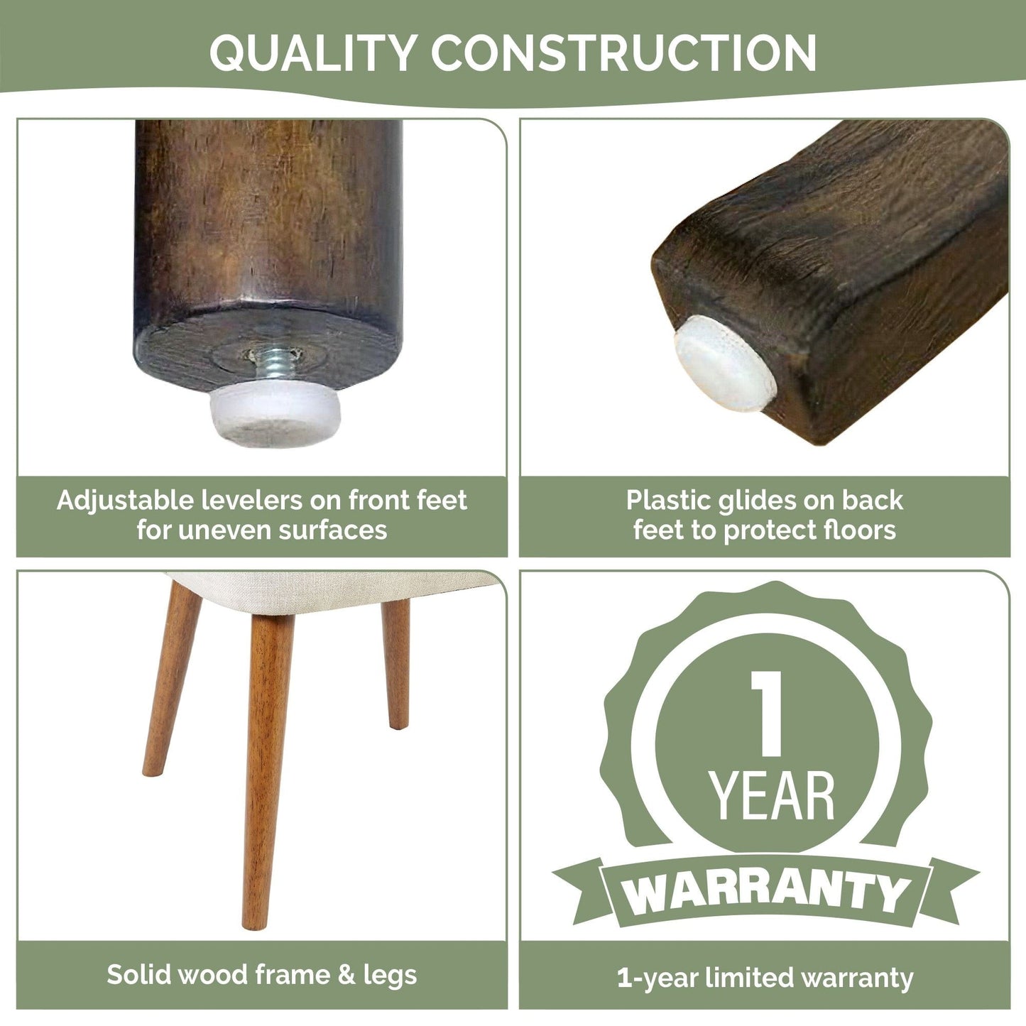 INK IVY Nola Chaises de salle à manger rembourrées avec dossier ajouré (lot de 2)