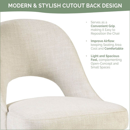 INK IVY Nola Chaises de salle à manger rembourrées avec dossier ajouré (lot de 2)