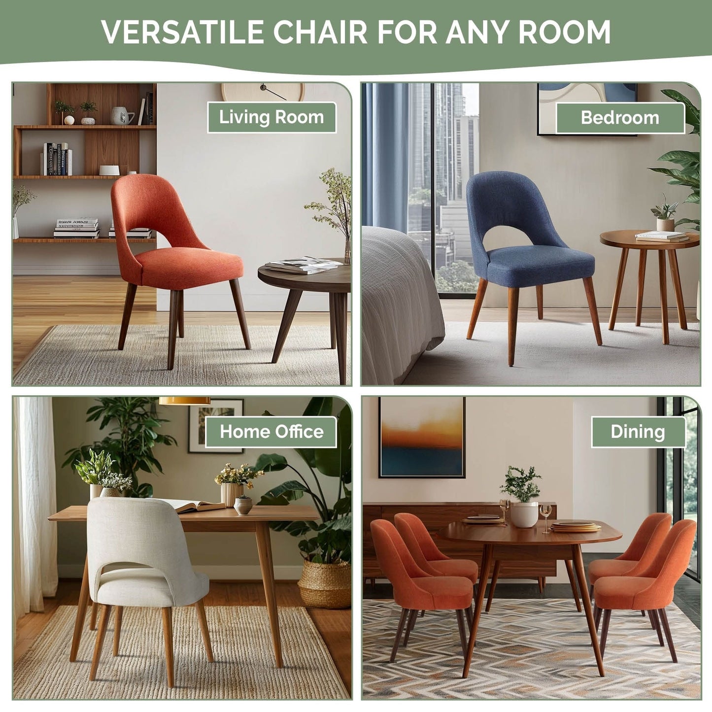 INK IVY Nola Chaises de salle à manger rembourrées avec dossier ajouré (lot de 2)