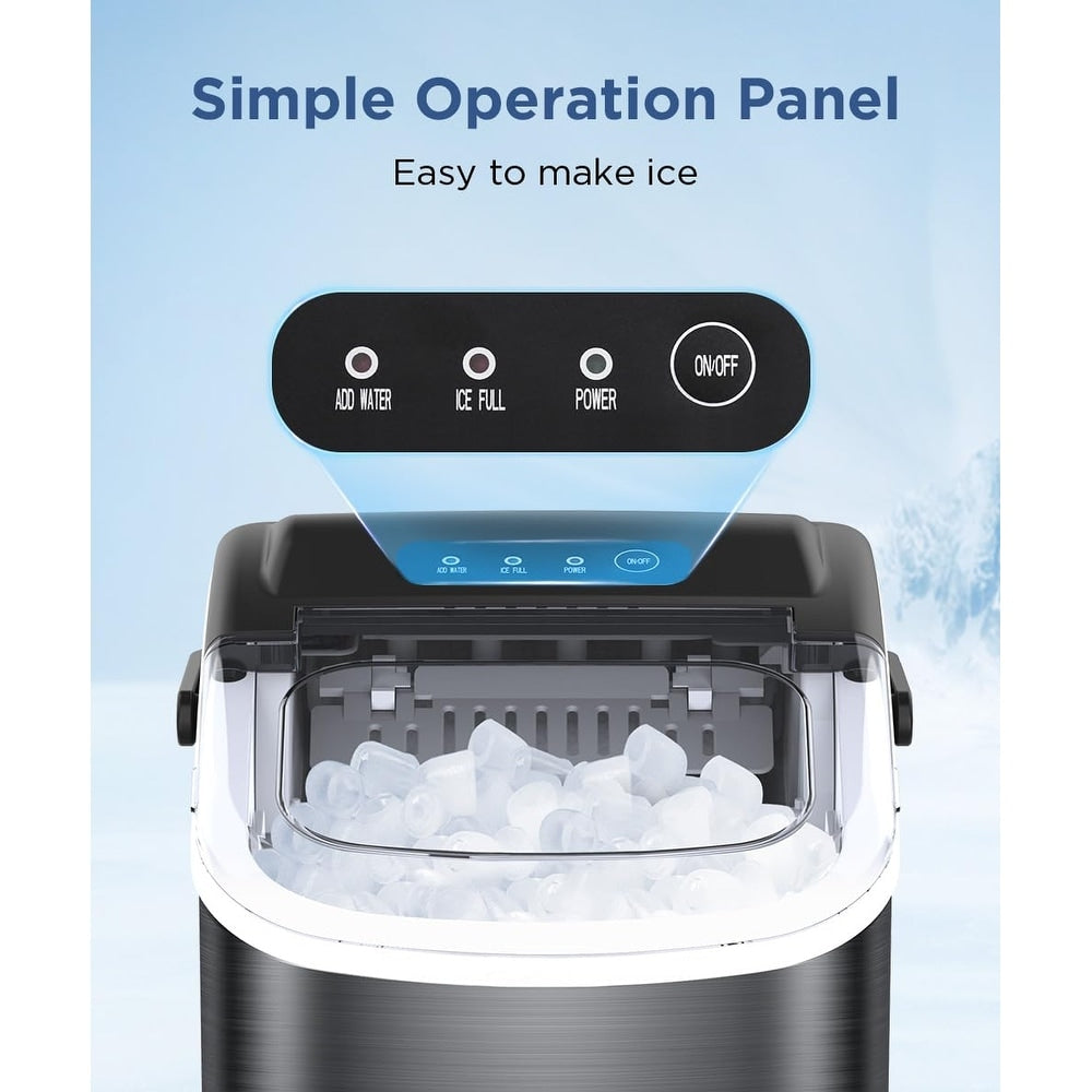 Ice Makers Countertop, Portable Ice Maker Machine with Handle, Self-Cleaning Ice Maker, for Home/Office/Kitchen
