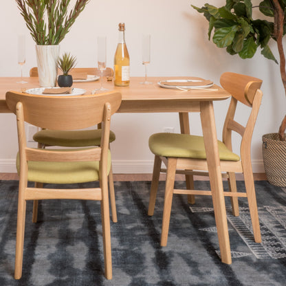 Chaise de salle à manger Abrielle en bois d'acacia rembourré, style moderne du milieu du siècle, par Christopher Knight Home (lot de 2)