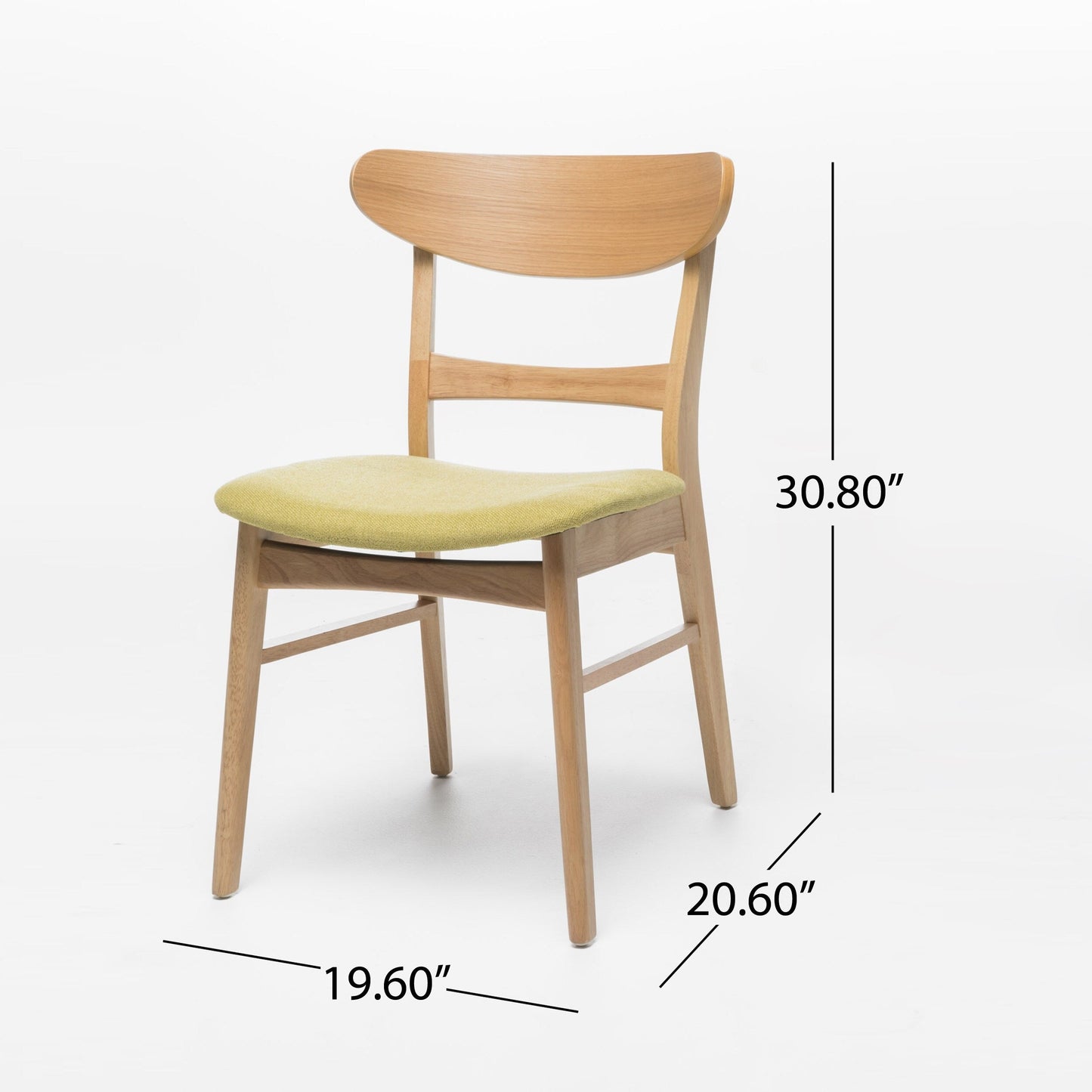 Chaise de salle à manger Abrielle en bois d'acacia rembourré, style moderne du milieu du siècle, par Christopher Knight Home (lot de 2)