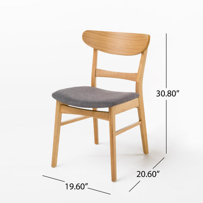 Chaise de salle à manger Abrielle en bois d'acacia rembourré, style moderne du milieu du siècle, par Christopher Knight Home (lot de 2)