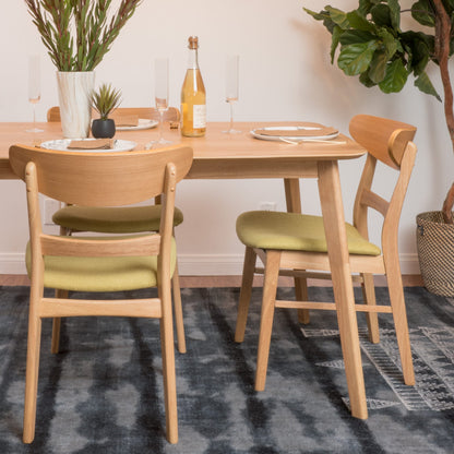 Chaise de salle à manger Abrielle en bois d'acacia rembourré, style moderne du milieu du siècle, par Christopher Knight Home (lot de 2)