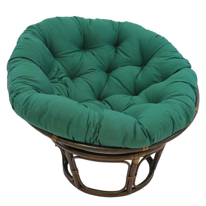 Fauteuil Papasan en rotin Bali de 107 cm avec coussin en toile twill