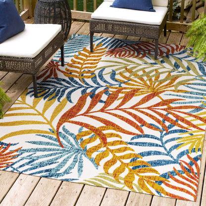 JONATHAN Y Aydin Palm Leaves Indoor/Outdoor Area Rug
