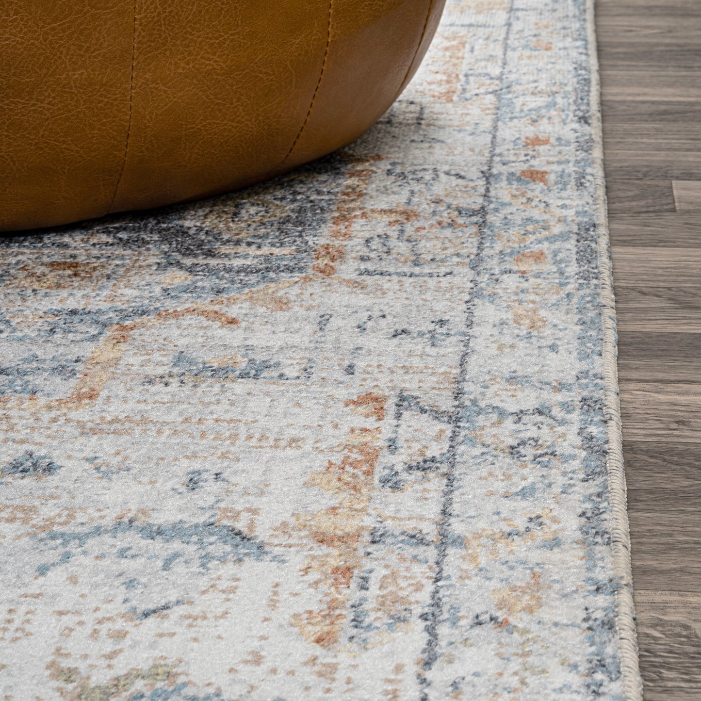 JONATHAN Y Brandy Bohemian Medallion Low-Pile Machine-Washable Cream/Terra Area Rug