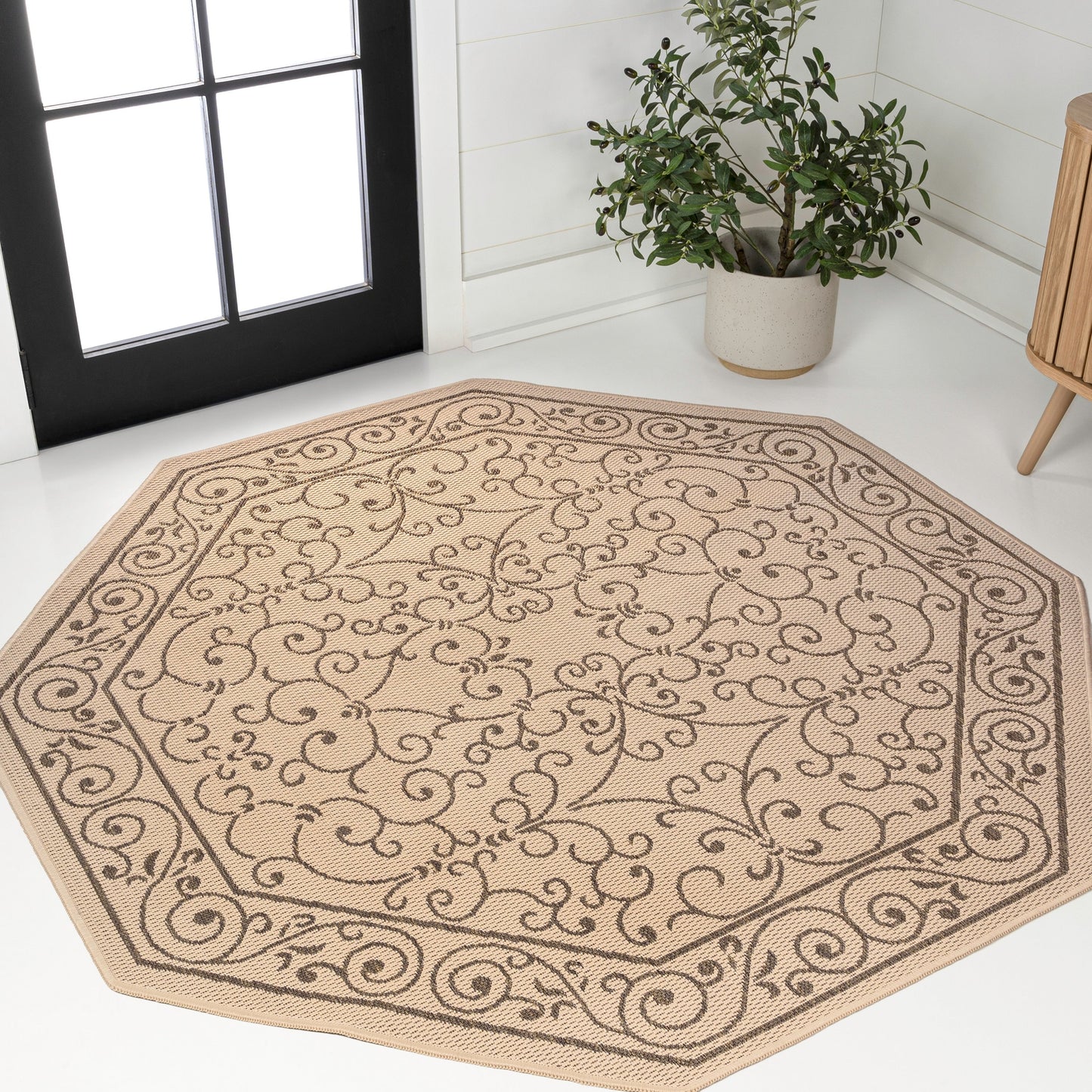 JONATHAN Y Filigree Textured Weave Indoor/Outdoor Area Rug