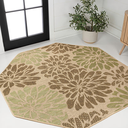 JONATHAN Y Floral Textured Weave Indoor/Outdoor Area Rug