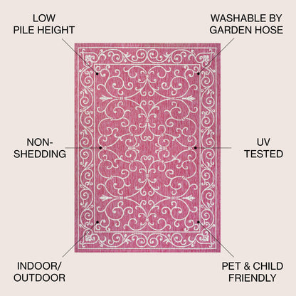 JONATHAN Y Filigree Textured Weave Indoor/Outdoor Area Rug