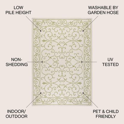 JONATHAN Y Filigree Textured Weave Indoor/Outdoor Area Rug