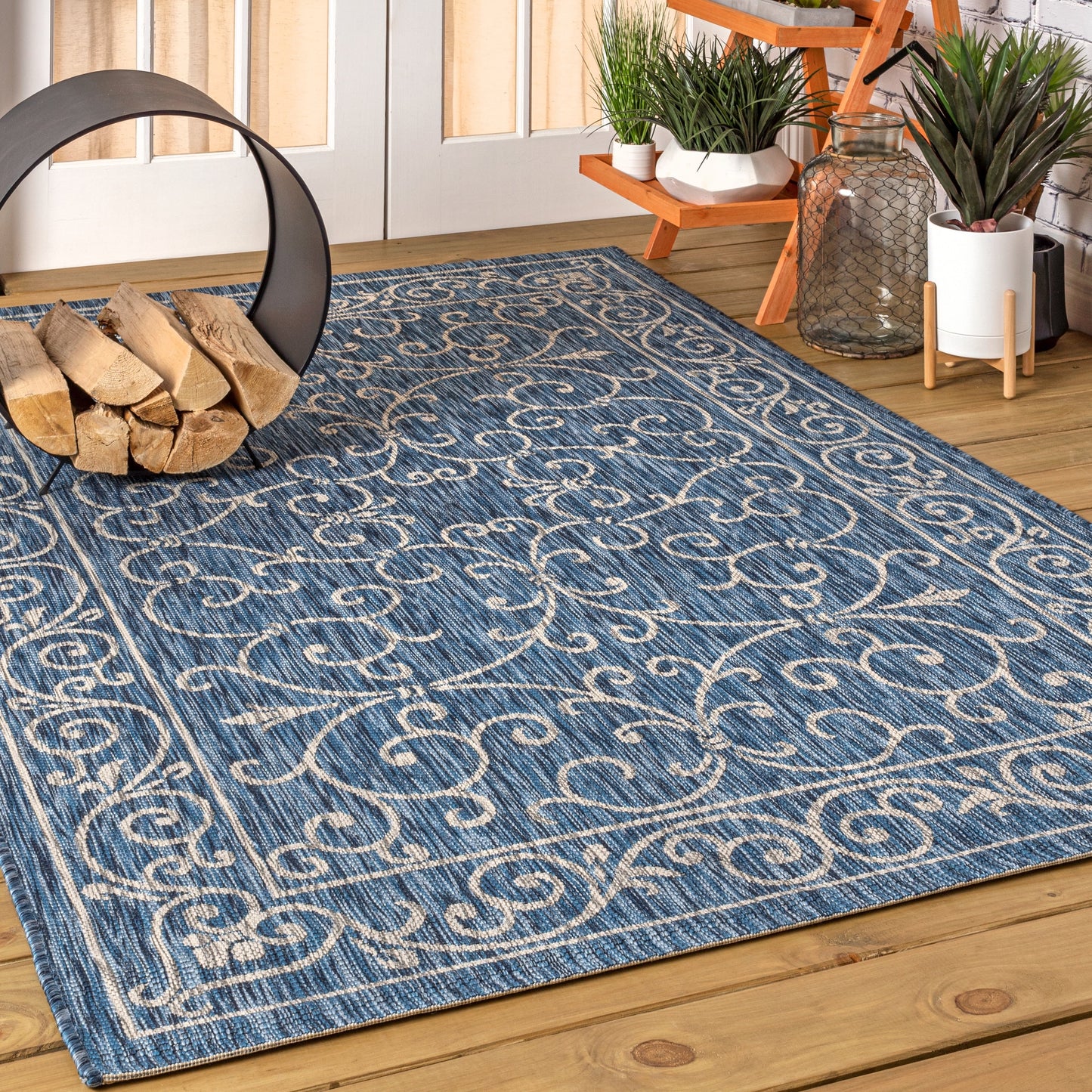 JONATHAN Y Filigree Textured Weave Indoor/Outdoor Area Rug