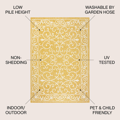 JONATHAN Y Filigree Textured Weave Indoor/Outdoor Area Rug