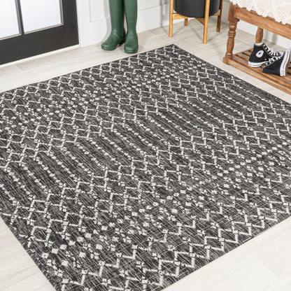 JONATHAN Y Trebol Moroccan Geometric Textured Weave Indoor/Outdoor Area Rug