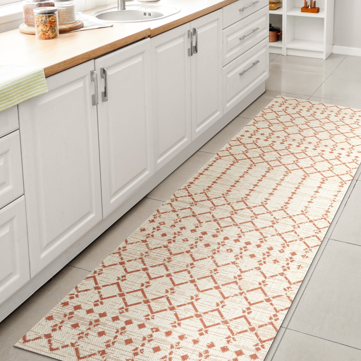 JONATHAN Y Trebol Moroccan Geometric Textured Weave Indoor/Outdoor Area Rug