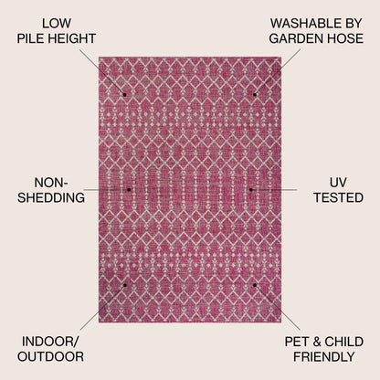 JONATHAN Y Trebol Moroccan Geometric Textured Weave Indoor/Outdoor Area Rug