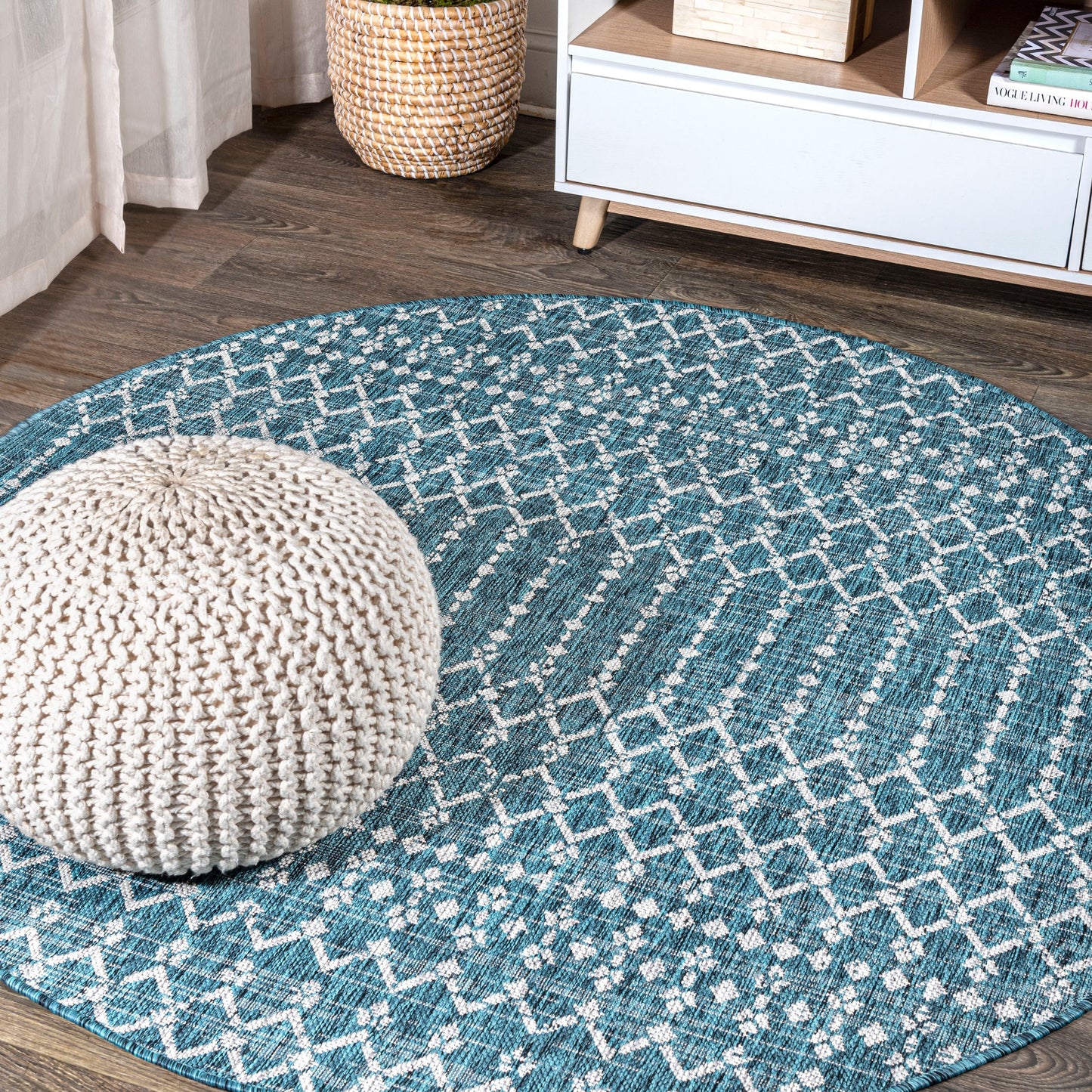 JONATHAN Y Trebol Moroccan Geometric Textured Weave Indoor/Outdoor Area Rug