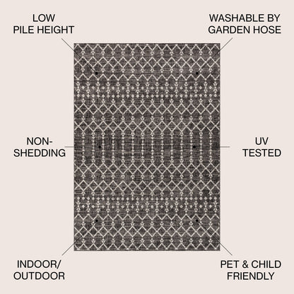 JONATHAN Y Trebol Moroccan Geometric Textured Weave Indoor/Outdoor Area Rug