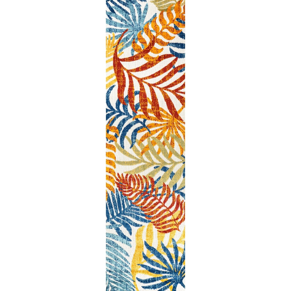 JONATHAN Y Aydin Palm Leaves Indoor/Outdoor Area Rug
