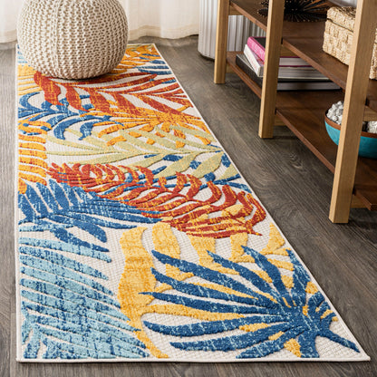JONATHAN Y Aydin Palm Leaves Indoor/Outdoor Area Rug