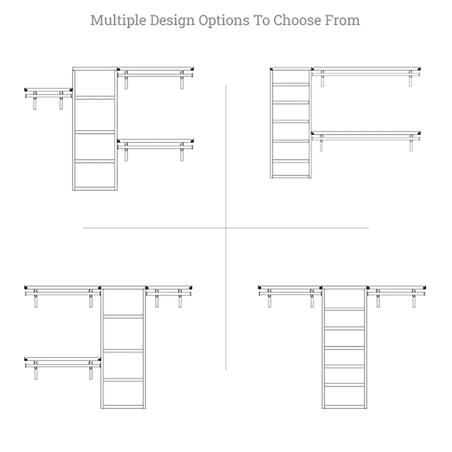 Système de placard à armoire en bois massif John Louis Home, blanc