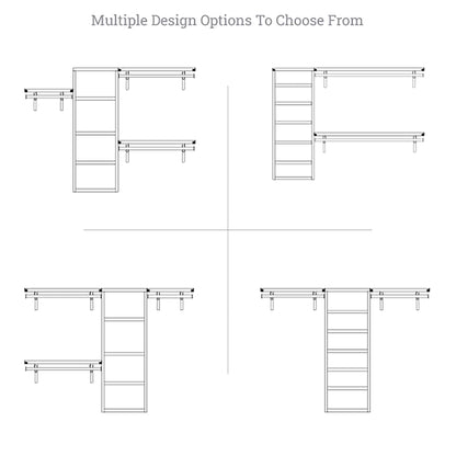 Système de placard à armoire en bois massif John Louis Home, blanc