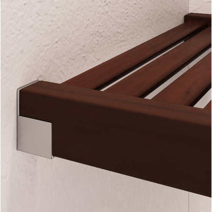 Système de rangement à l'intérieur d'un placard en bois massif John Louis Home, modèle Simplicity, couleur espresso.