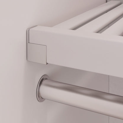 Système de placard à armoire en bois massif John Louis Home avec 3 tiroirs, blanc.