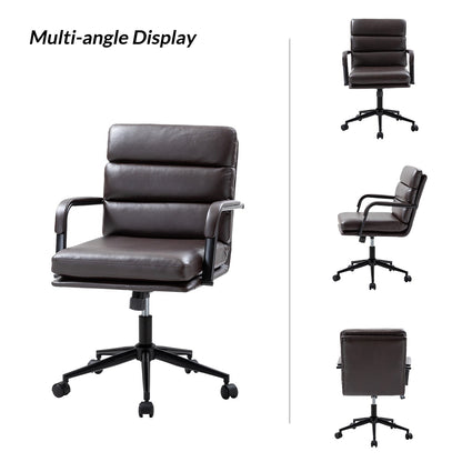 Chaise de bureau moderne en simili cuir Joseph avec verrouillage d'inclinaison et basculement central de HULALA HOME