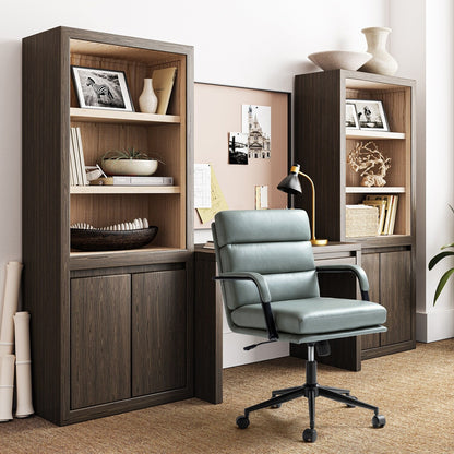 Chaise de bureau moderne en simili cuir Joseph avec verrouillage d'inclinaison et basculement central de HULALA HOME