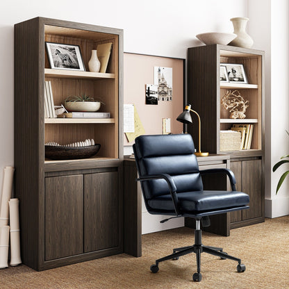 Chaise de bureau moderne en simili cuir Joseph avec verrouillage d'inclinaison et basculement central de HULALA HOME