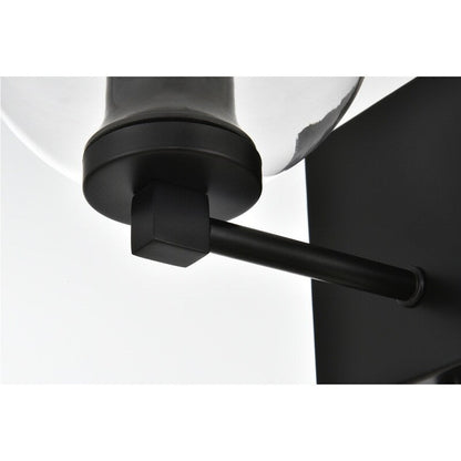 Julian 1 Light Black and Clear Bath Sconce