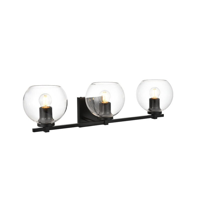 Julian 1 Light Black and Clear Bath Sconce