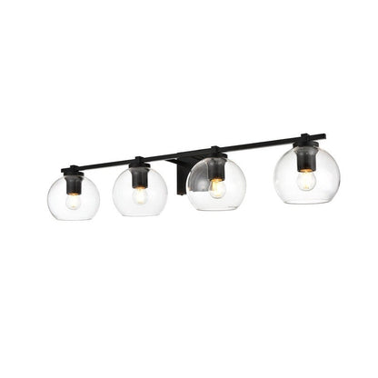 Julian 1 Light Black and Clear Bath Sconce