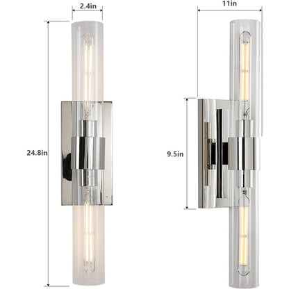 Appliques murales en verre modernes KAYLA, éclairage mural intérieur, luminaires muraux, luminaire de coiffeuse avec abat-jour en verre (lot de 2)